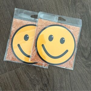 Set of 2 Smiley Face Coasters
